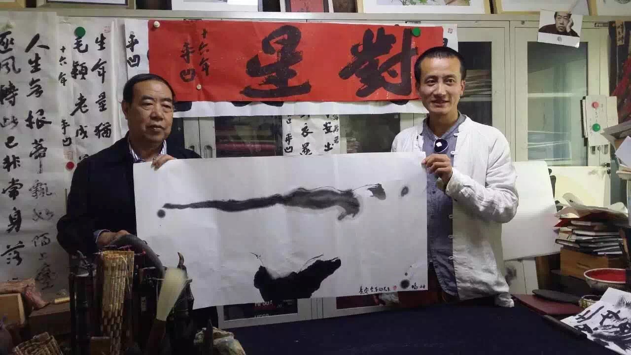 陈志鹏先生现场作画赠与贾平凹